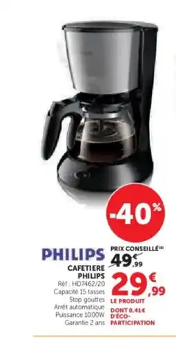 Hyper U PHILIPS Cafetiere offre