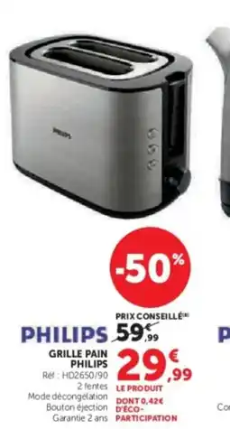 Hyper U PHILIPS Grille pain offre