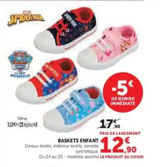 Hyper U Baskets enfant offre