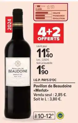 Carrefour Pavillon de Beaudoine Merlot offre