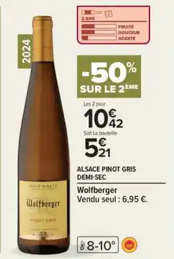Carrefour ALSACE PINOT GRIS DEMI-SEC offre