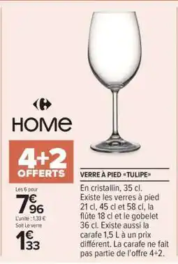 Carrefour Verre à pied 'Tulipe' offre