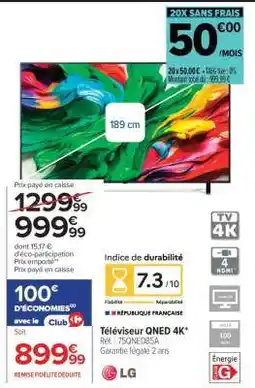 Carrefour Téléviseur QNED 4K offre