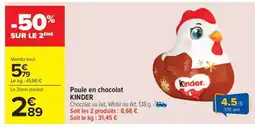 Carrefour Market Poule en chocolat KINDER offre