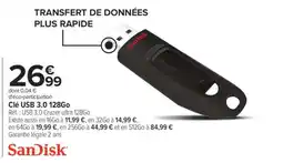 Carrefour Clé USB 3.0 128Go offre