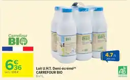 Carrefour Market Lait U.H.T. Demi-écrémé CARREFOUR BIO offre