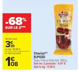 Carrefour Market Chorizo ELPOZO offre