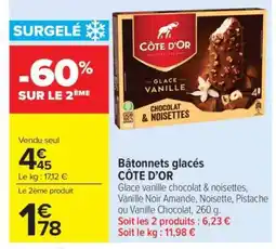 Carrefour Market BATONNETS GLACES CÔTE D'OR offre