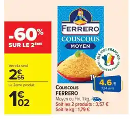 Carrefour Market Couscous Ferrero offre