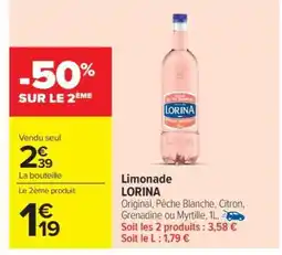 Carrefour Market Limonade Lorina offre