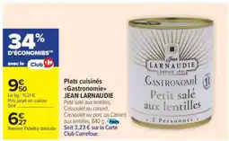 Carrefour Market JEAN LARNAUDIE Petit salé aux lentilles offre