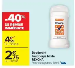 Carrefour Market Déodorant Tout Corps Mixte REXONA offre