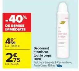 Carrefour Market Déodorant atomiseur tout le corps DOVE offre