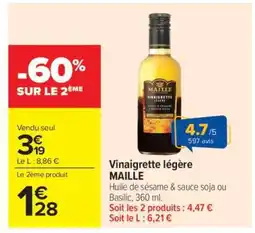 Carrefour Market Vinaigrette Légère Maille offre