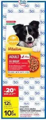 Carrefour Market Croquettes pour chiens adultes CARREFOUR COMPANINO offre