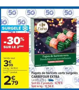 Carrefour Fagots de haricots verts surgelés CARREFOUR EXTRA offre