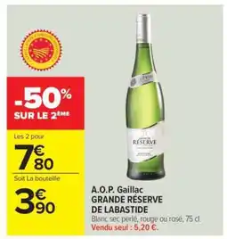 Carrefour A.O.P. Gaillac GRANDE RÉSERVE DE LABASTIDE offre