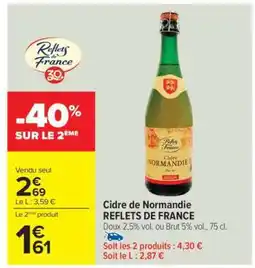 Carrefour Cidre de Normandie REFLETS DE FRANCE offre
