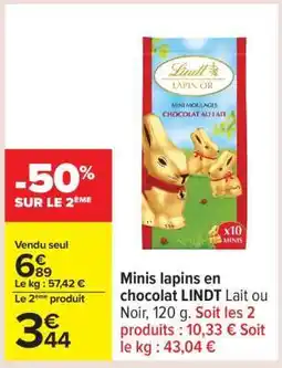 Carrefour Minis lapins en chocolat LINDT offre