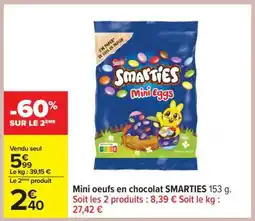 Carrefour Mini oeufs en chocolat SMARTIES offre