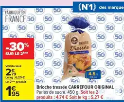 Carrefour Brioche tressée CARREFOUR ORIGINAL offre