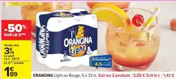 Carrefour ORANGINA Light ou Rouge, 6 x 33 cl offre