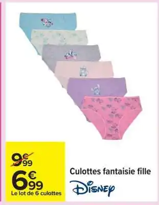 Carrefour Culottes fantaisie fille offre