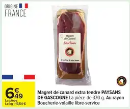 Carrefour Magret de canard extra tendre PAYSANS DE GASCOGNE offre