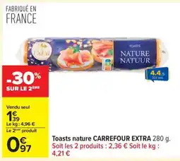 Carrefour Toasts nature CARREFOUR EXTRA 280 g offre