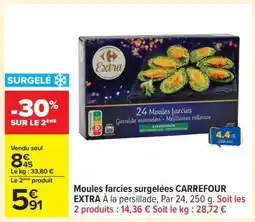Carrefour Moules farcies surgelées CARREFOUR EXTRA offre