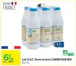 Carrefour Lait U.H.T. Demi-écrémé CARREFOUR BIO offre