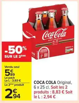 Carrefour COCA COLA Original, 6 x 25 cl offre