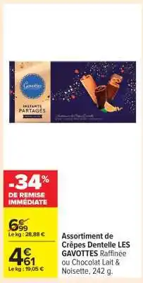 Carrefour Assortiment de Crêpes Dentelle LES GAVOTTES offre