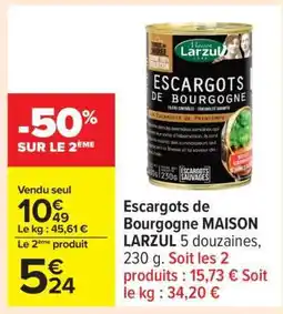 Carrefour Escargots de Bourgogne MAISON LARZUL offre