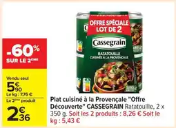 Carrefour Plat cuisiné à la Provençale Offre Découverte CASSEGRAIN Ratatouille offre