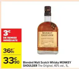 Carrefour BLENDED MALT SCOTCH WHISKY MONKEY SHOULDER offre