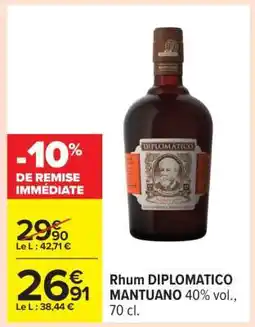 Carrefour Rhum Diplomatico Mantuano offre