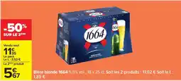 Carrefour Bière Blonde 1664 offre