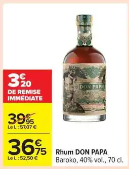 Carrefour Rhum DON PAPA offre