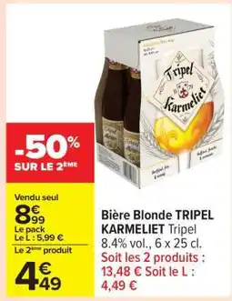 Carrefour BIÈRE BLONDE 'TRIPEL KARMELIET' offre