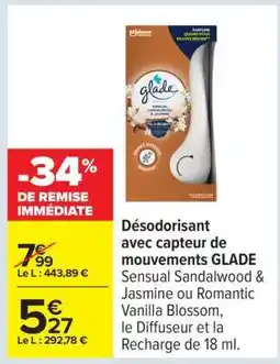 Carrefour Désodorisant avec capteur de mouvements GLADE offre