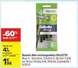 Carrefour Rasoirs Non Rechargeables GILLETTE offre