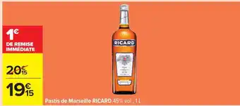 Carrefour Pastis de Marseille 'Ricard' offre