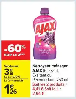 Carrefour Nettoyant ménager AJAX Relaxant offre