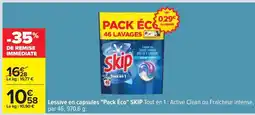 Carrefour Lessive en capsules Pack Éco SKIP offre
