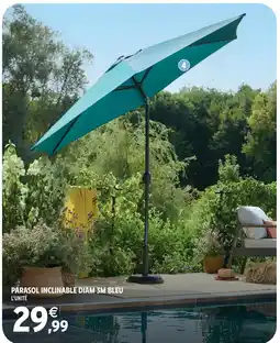 Intermarché Hyper Parasol inclinable diam 3m bleu offre