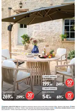 Intermarché Hyper Parasol 3x3m effet bois offre