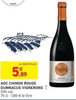 Intermarché Dumnacus vignerons aoc chinon rouge offre