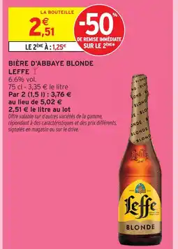 Intermarché Leffe bière d'abbaye blonde offre
