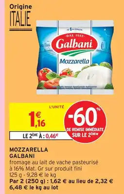 Intermarché Galbani mozzarella offre